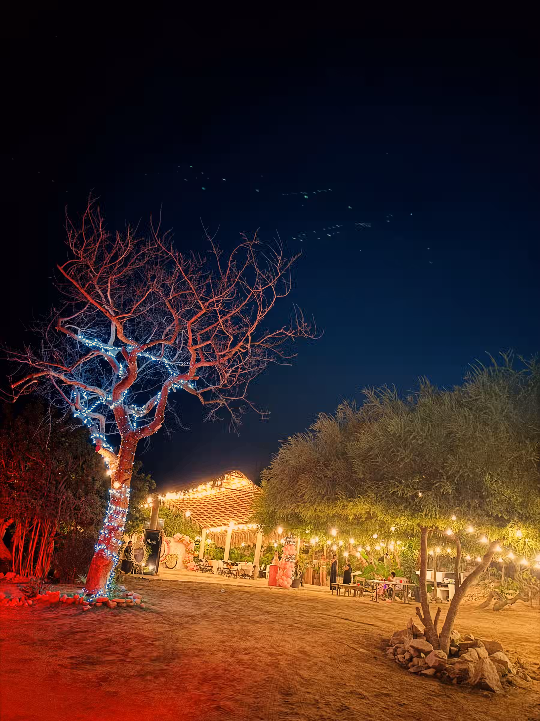 Boda al aire libre por la noche